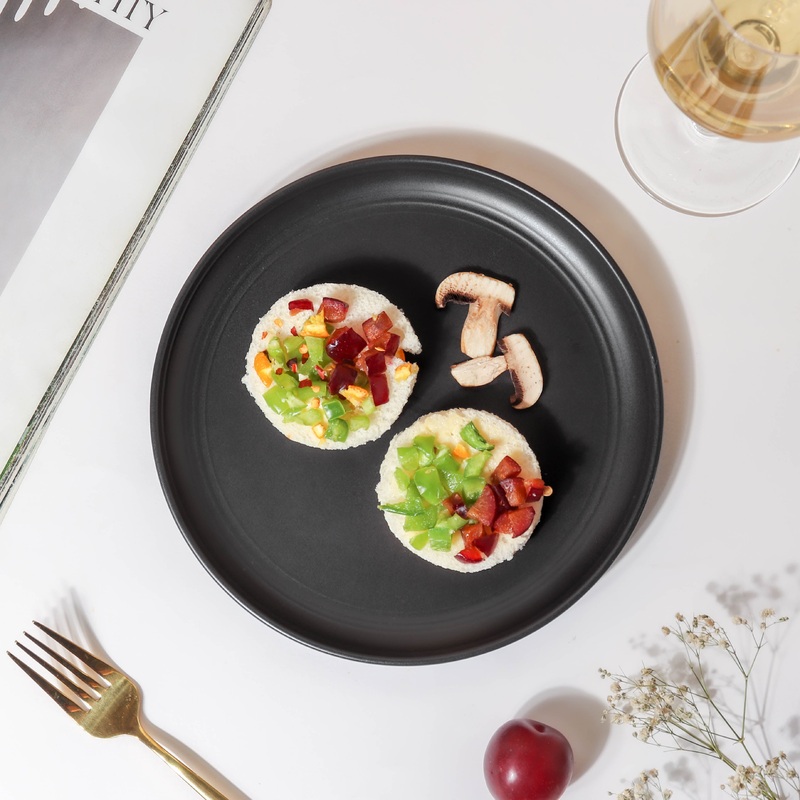 Bellinor Black Snack Plate 8 Inch