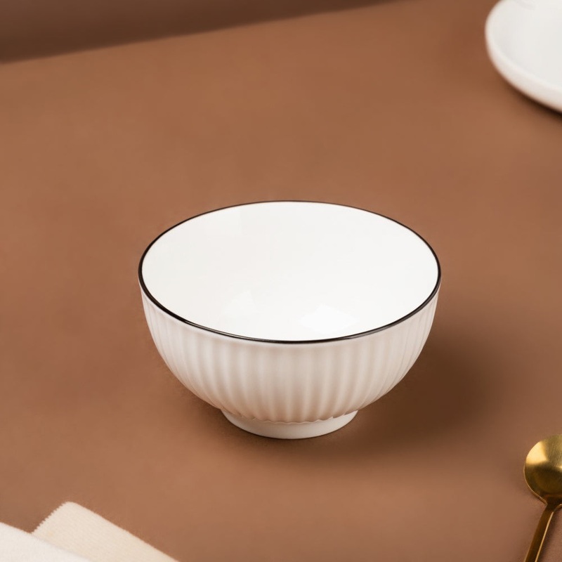 Blanca Blue Rimmed Ribbed Soup Bowl 300ml