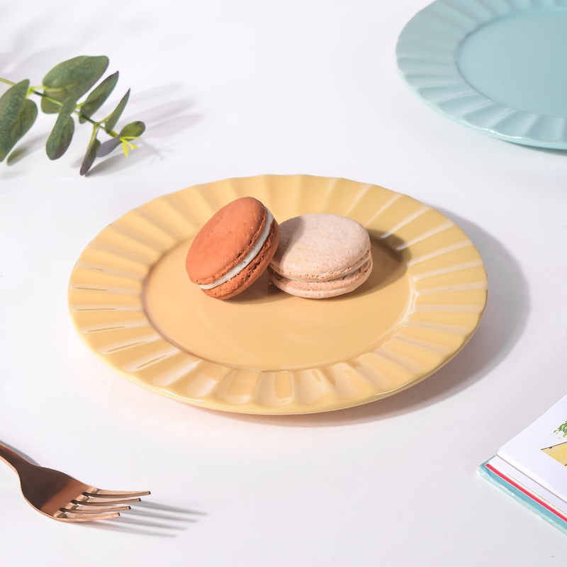 Claramay Daffodil Yellow Ceramic Snack Plate 8 Inch