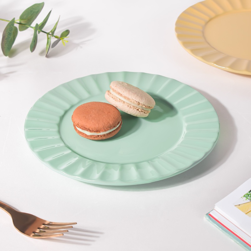 Claramay Mint Green Pastel Ceramic Snack Plate 8 Inch