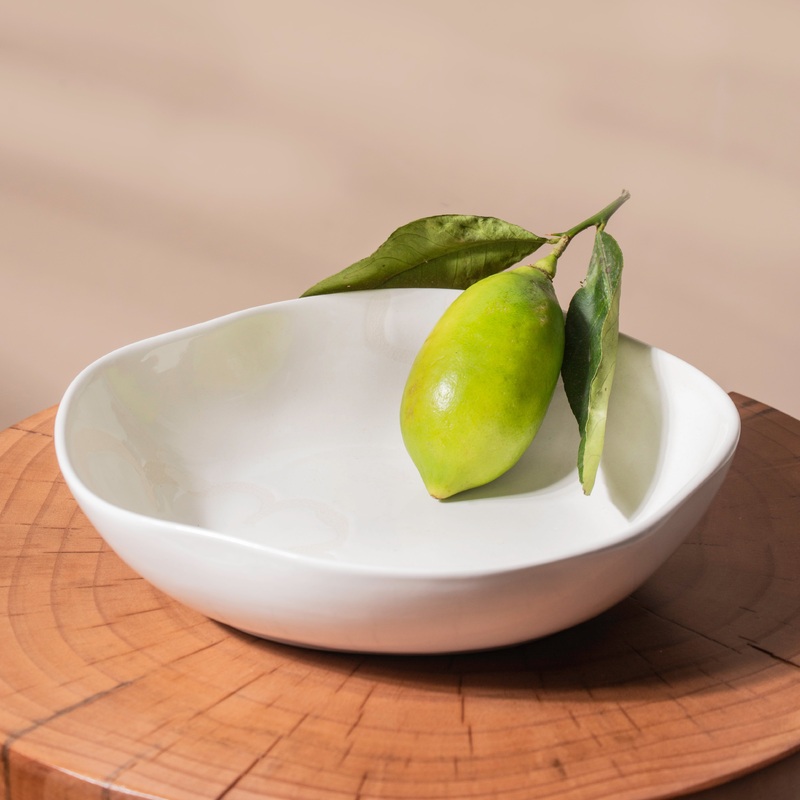 Floral White Serving Bowl 8 Inch 550 ml