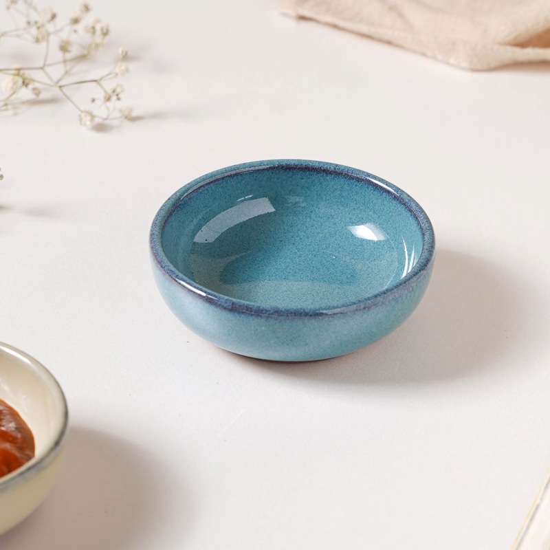 Glazed Ceramic Blue Dip Bowl 50 ml