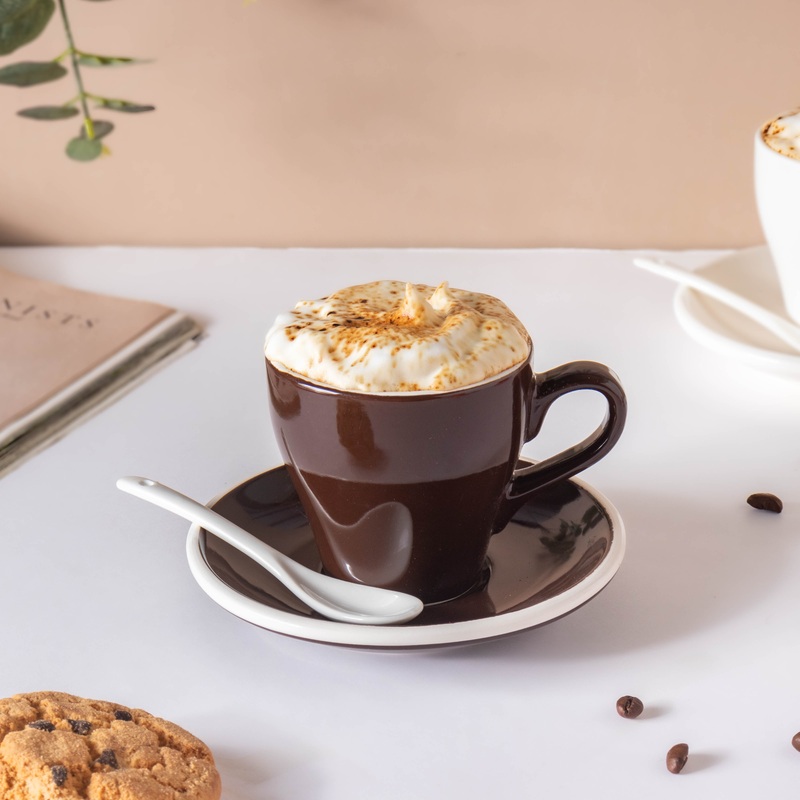 Glazed Ceramic Brown Cup Set 150 ml