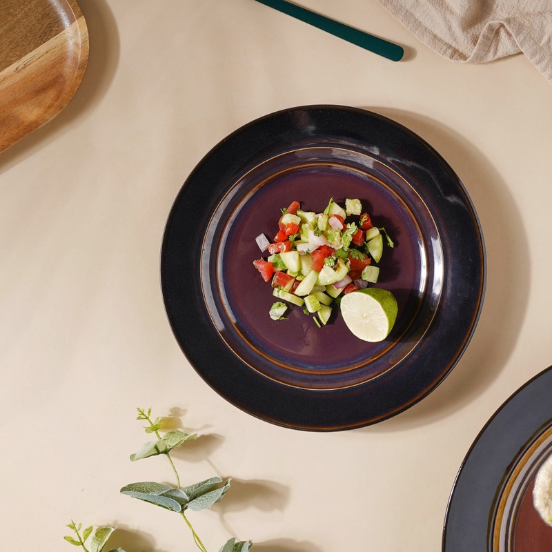 Glazed Ceramic Brown Snack Plate 8.5 Inch