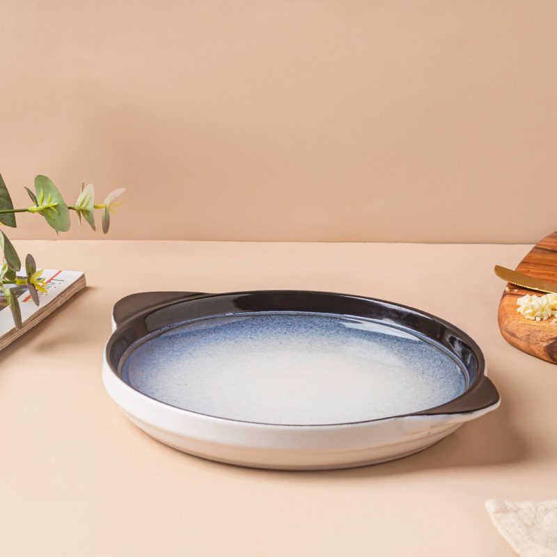 Ombre Blue and White Baking Plate 7.5 Inch