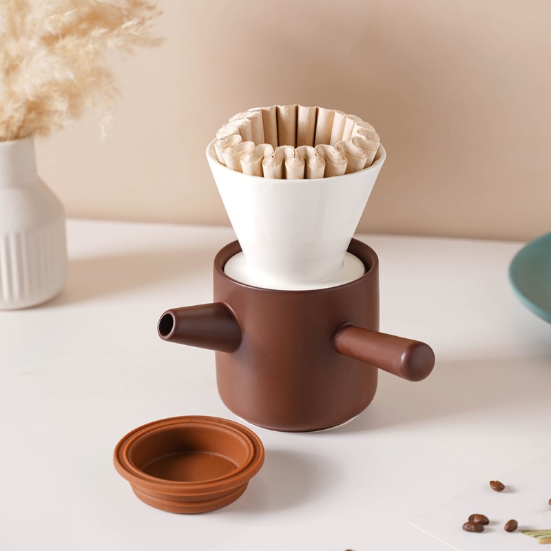 Pour Over Coffee Pot Set Brown 400 ml