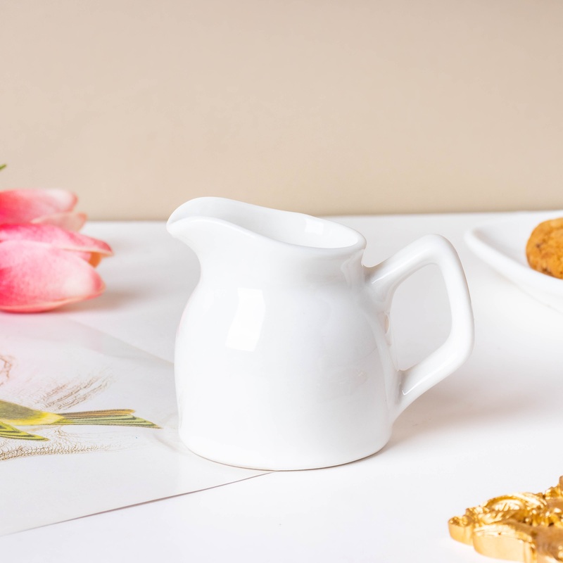 Serena White Truffle Milk Pot With Handle Small 100 ml