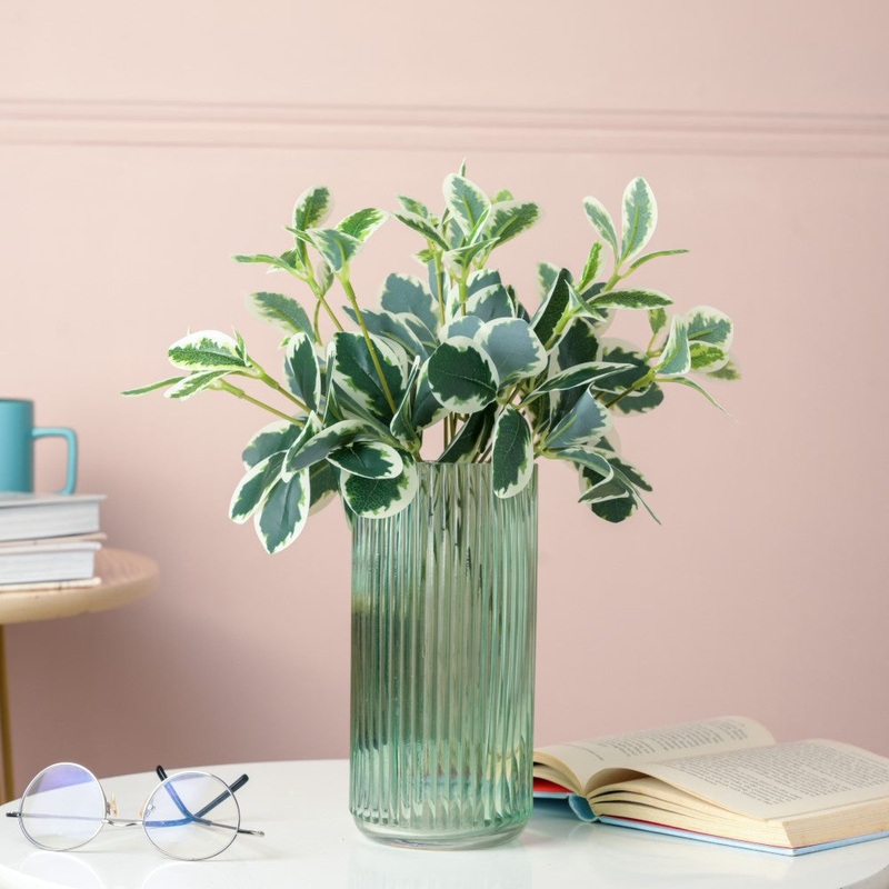 Artificial Green Leaves For Decor Set Of 2
