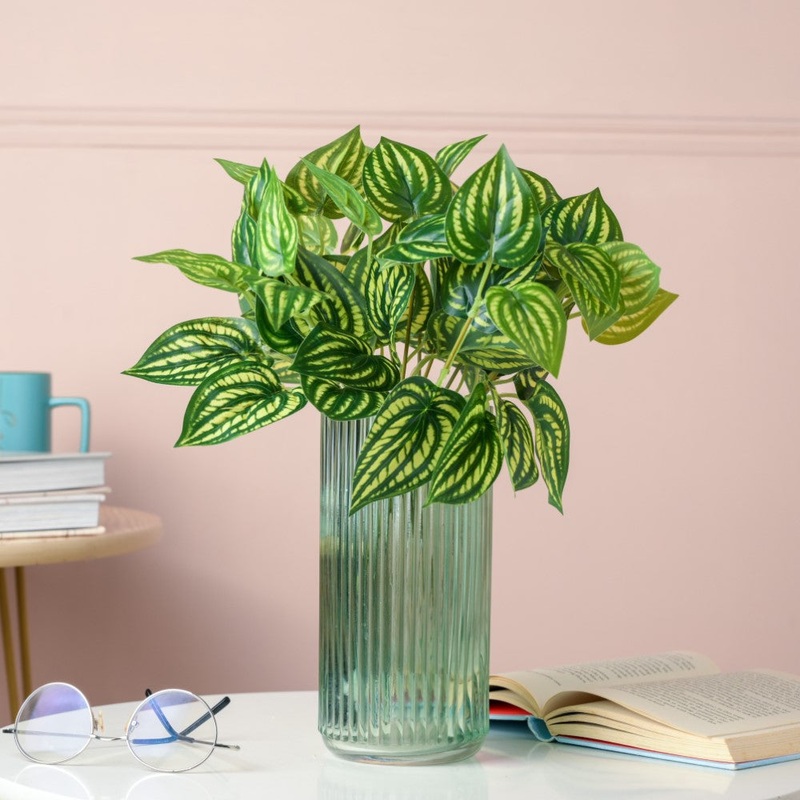 Artificial Peperomia Watermelon Leaves Set Of 2