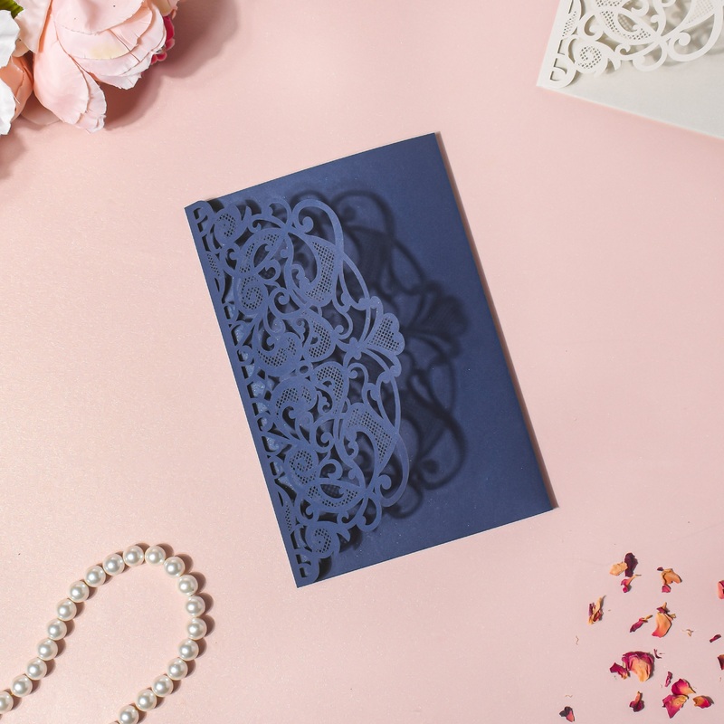 Blue Filigree Invitation Envelope Set of 10