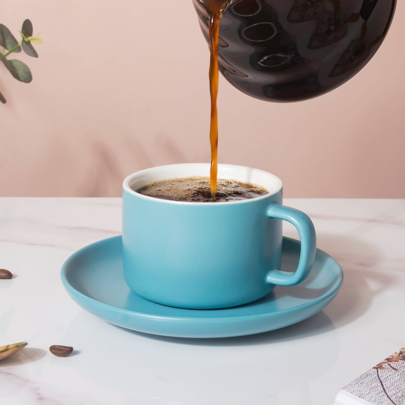 Celestial Blue Teacup And Saucer