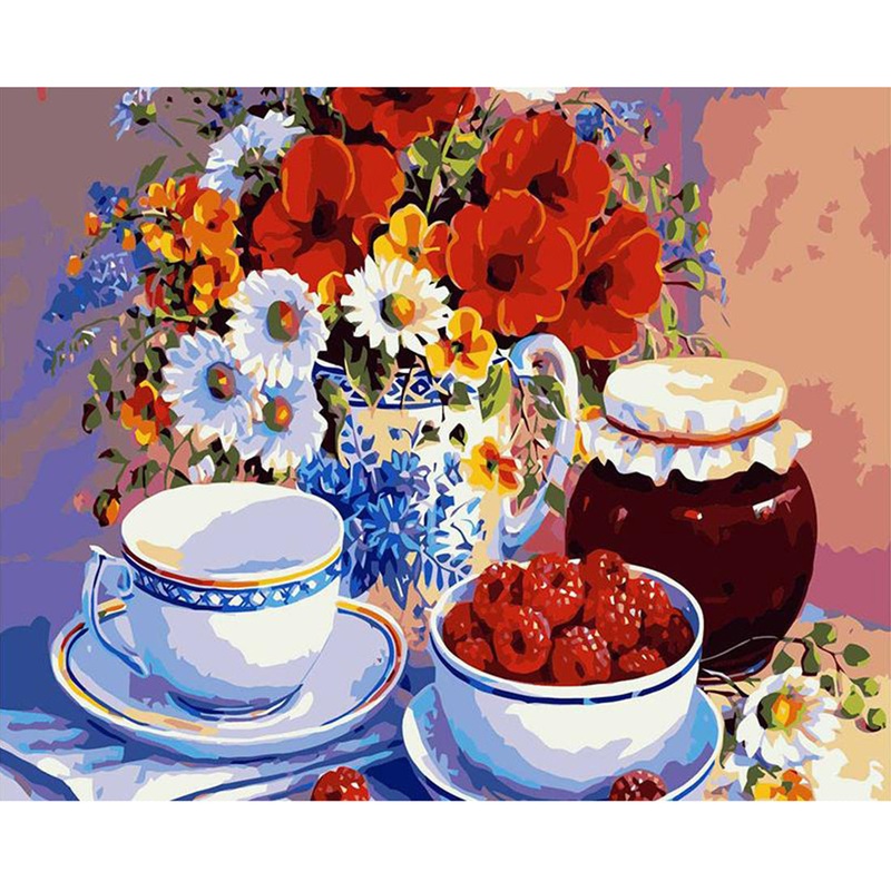 Ceramic Tea Set DIY Paint By Numbers Kit