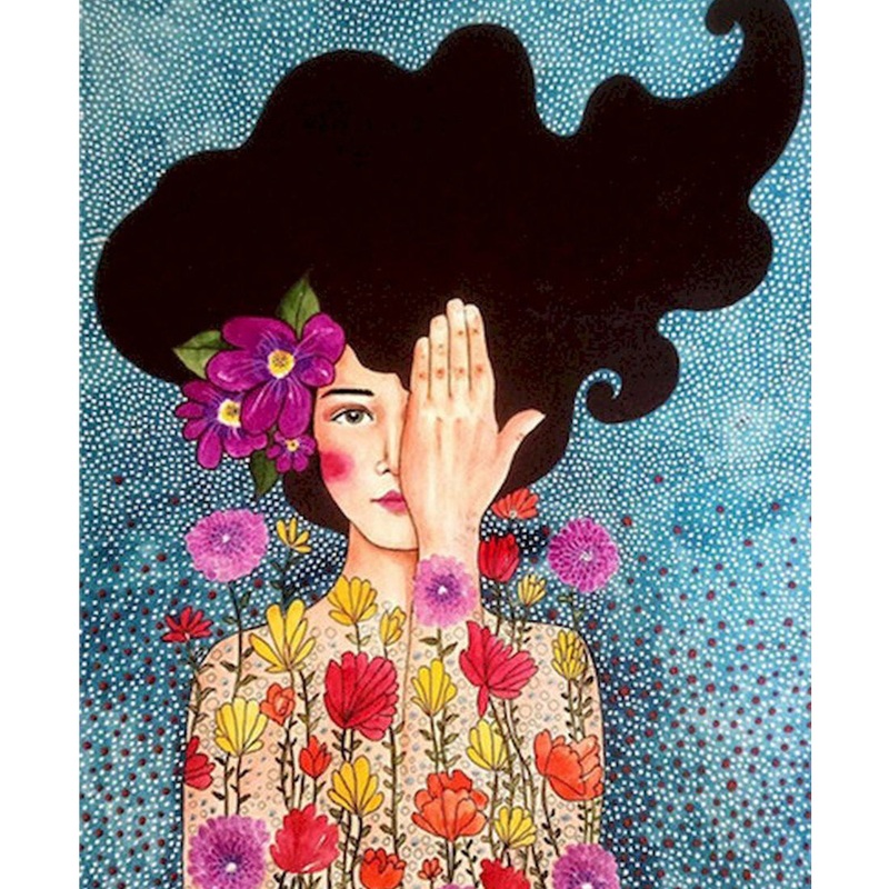 DIY Kit Paint By Numbers Mysterious Girl