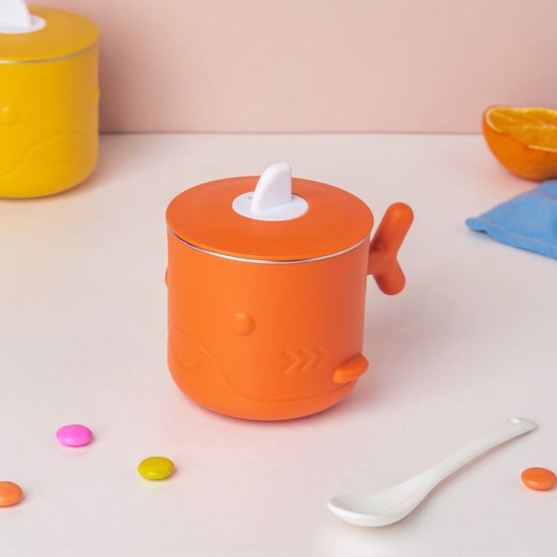 Keep Warm Stainless Steel Feeding Cup Orange 200 ml