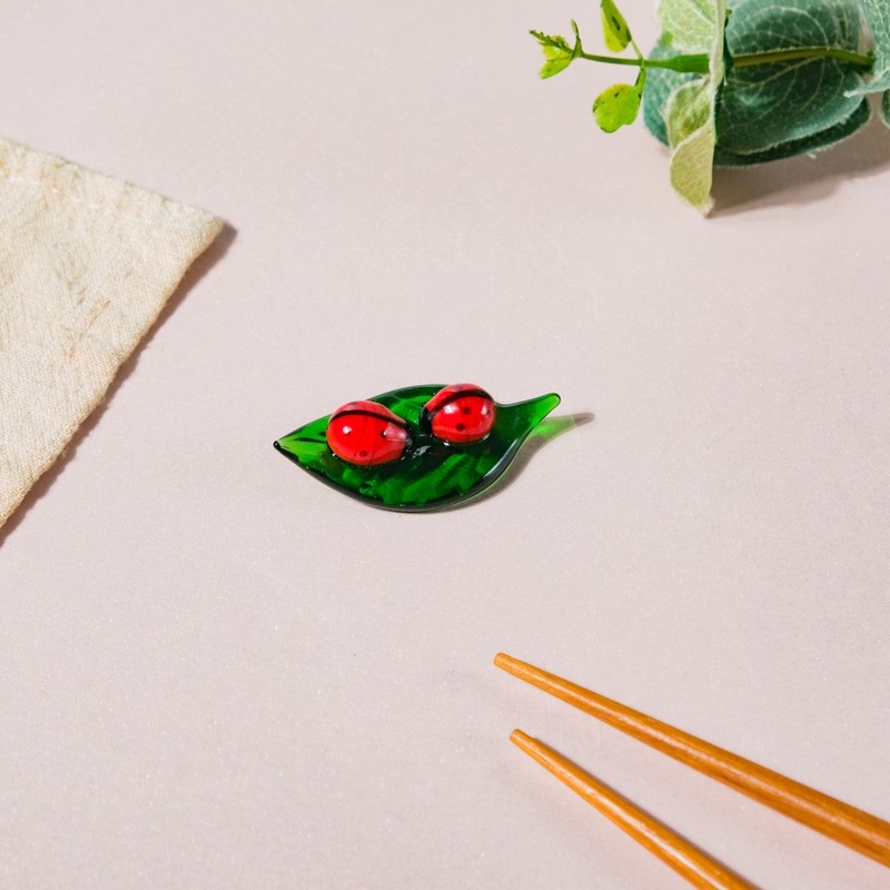 Ladybird Glass Chopstick Rest