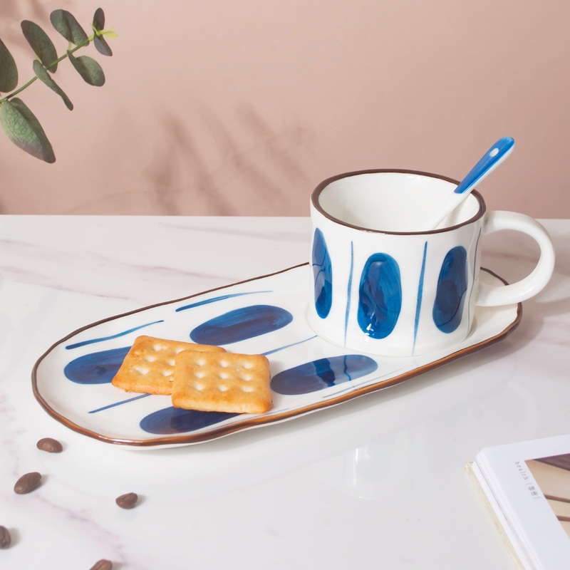 Nitori Teacup And Tray Set With Spoon