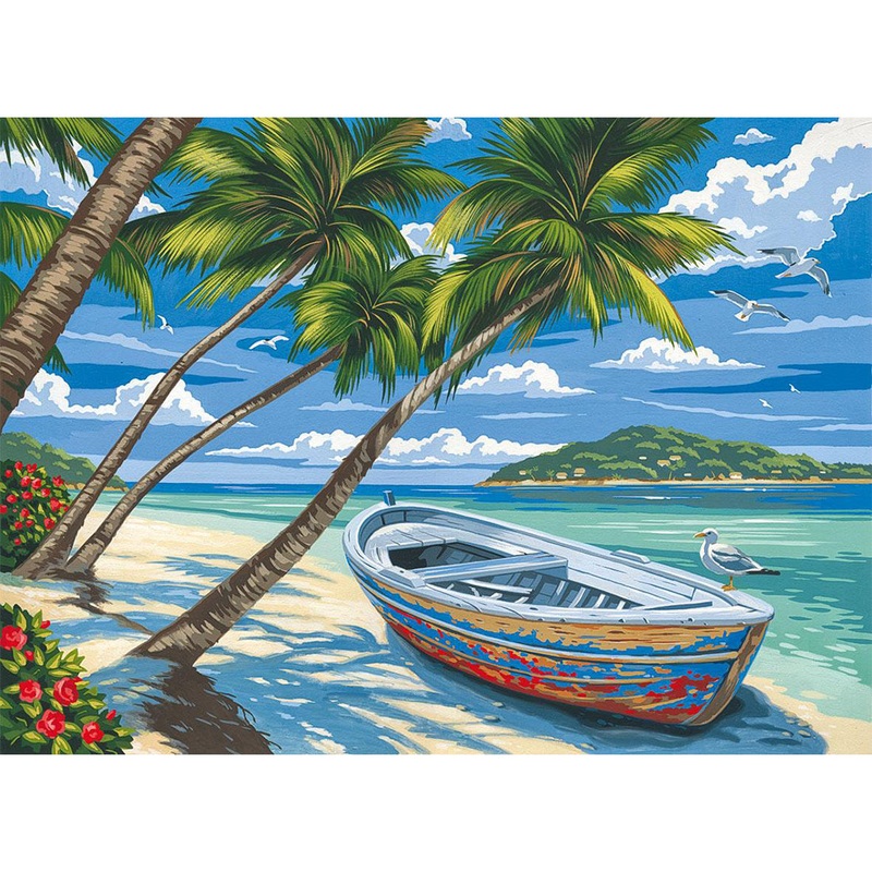 Seaside Boat DIY Painting By Numbers Kit
