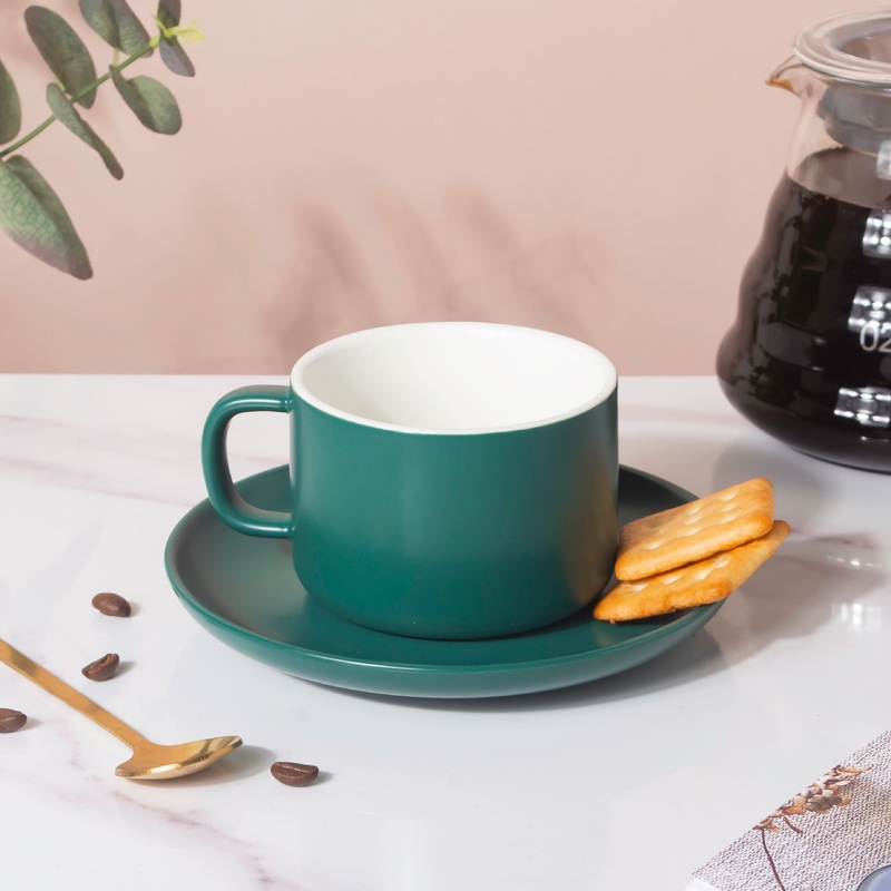Tranquil Teal Teacup And Saucer