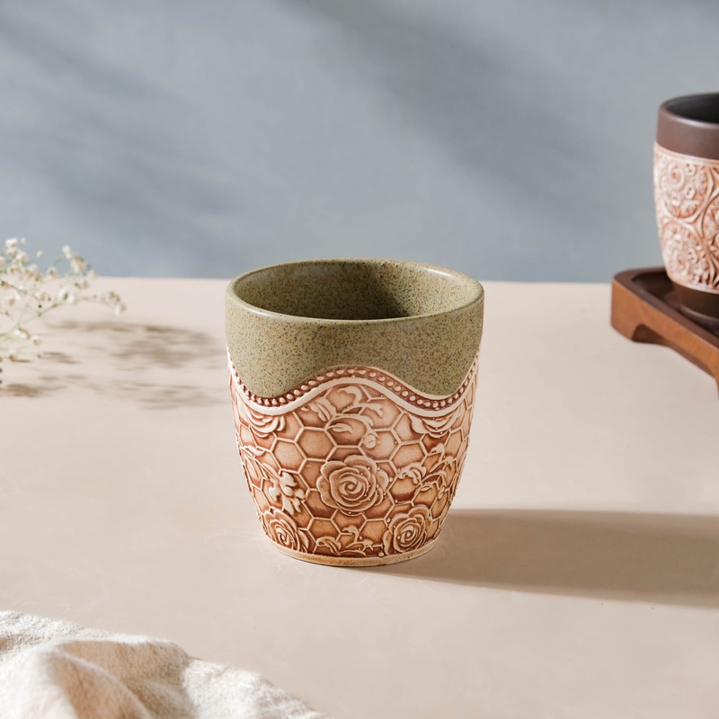 Vintage Rose Multipurpose Green Tumbler 200ml