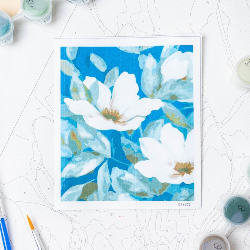 White Lilies DIY Paint By Numbers Kit