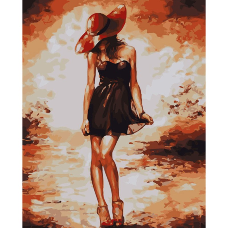 Woman In Black DIY Painting By Numbers Kit