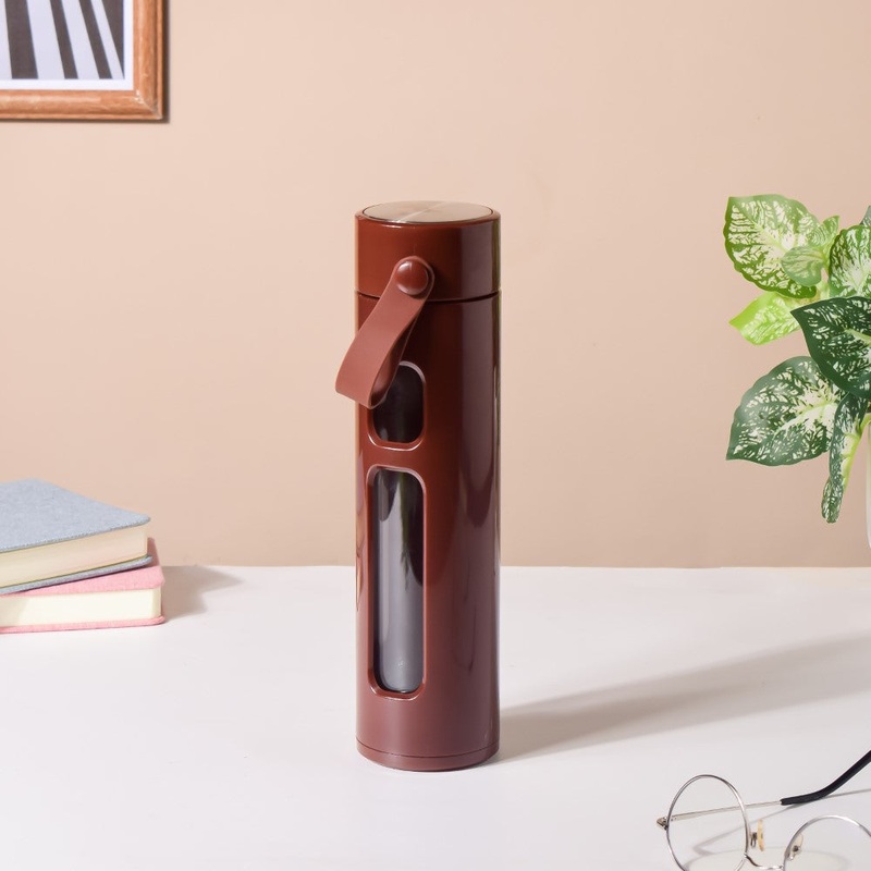 Borosilicate Glass Flask With Strainer Brown 500ml