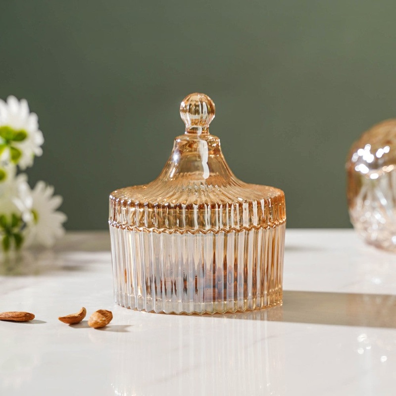 Crystal Glass Amber Luxury Jar 250 ml