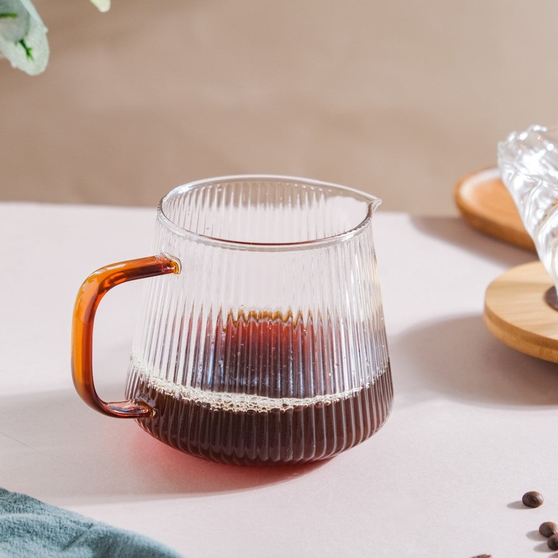 Glass Ribbed Coffee Pot 700ml