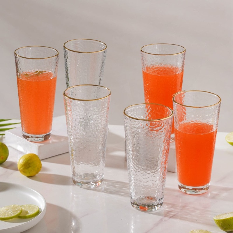 Pebble Textured Medium Drinking Glass Set Of 6 350 ml