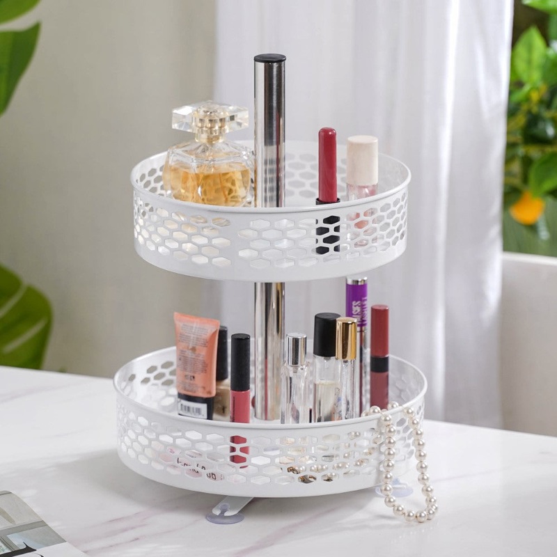 Rotating Metal Storage Rack White