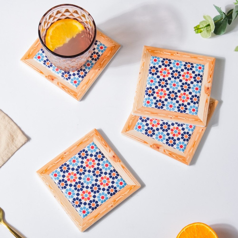 Spanish Tile Ceramic Coaster Set Of 4