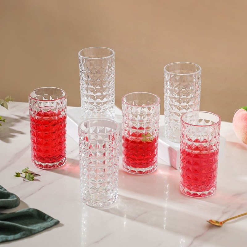 Starcut Textured Large Drinkware Glass Set of 6 250 ml