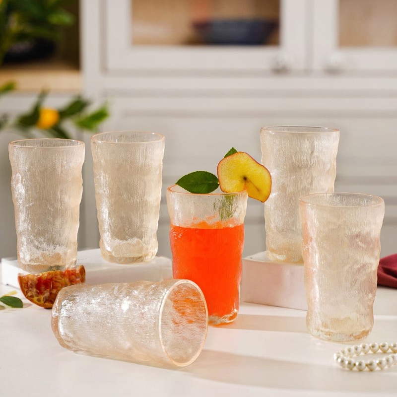 Tall Amber Glacier Glass Set Of 6 350 ml