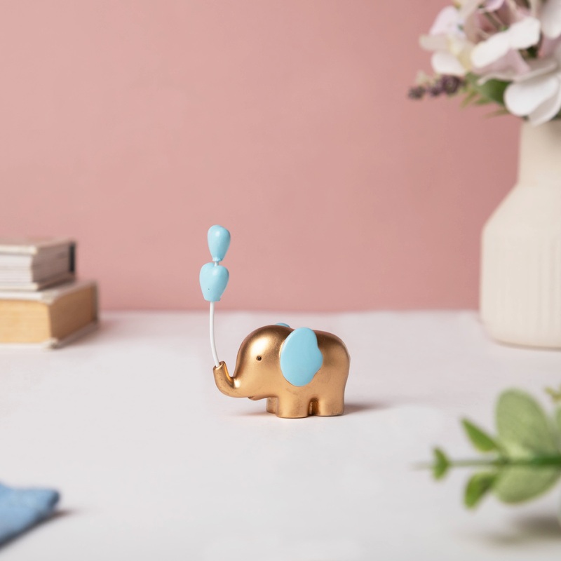 Blue Heart Elephant Decor