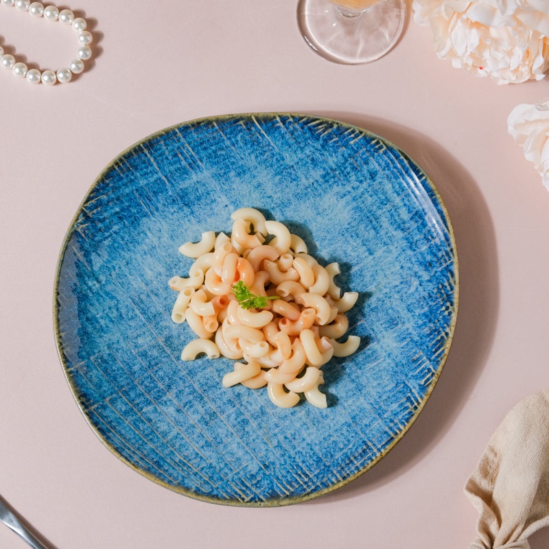 Boracay Organic Shaped Dinner Plate Blue 9 inch
