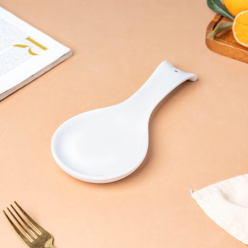 Ceramic Spoon Rest Classic White