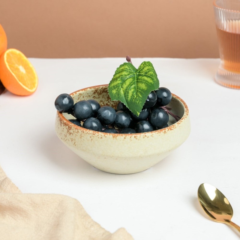 Earthy Stoneware Round Soup Bowl 350 ml