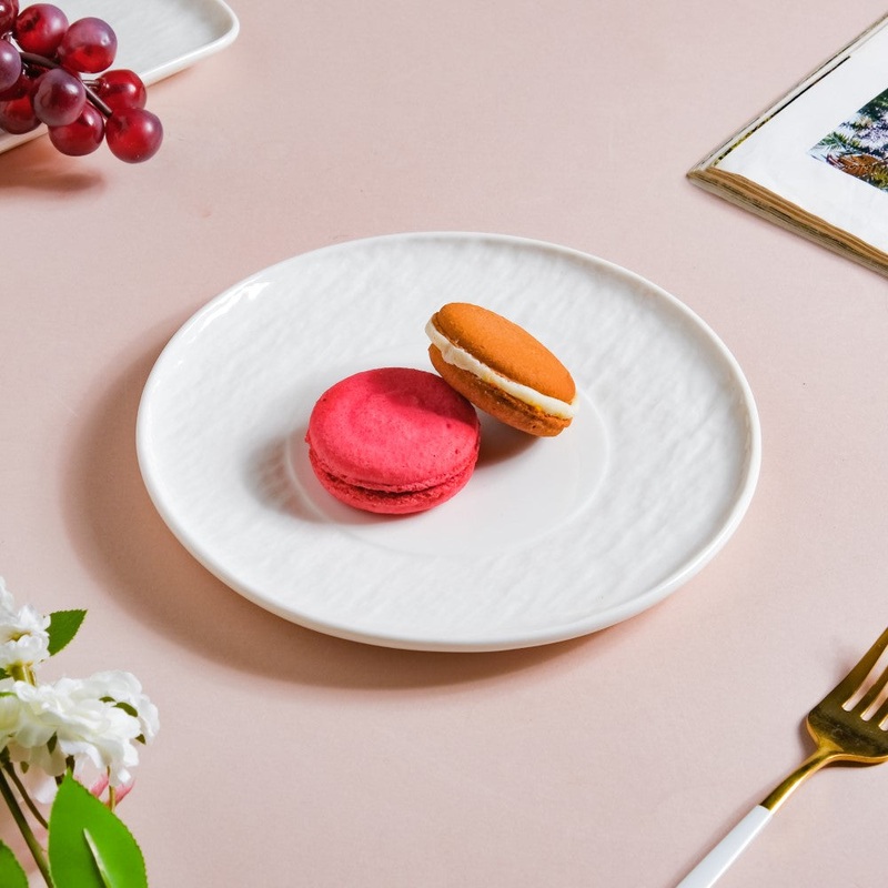Frore Textured Round Appetiser Plate White Small 7 Inch