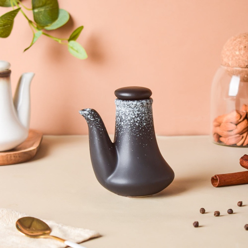 Galaxy Stone Pottery Soy Pot Black 150ml