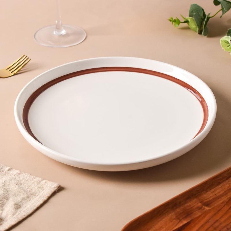 Ivory Ceramic Dinner Plate 10 Inch