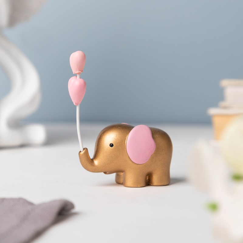 Pink Heart Elephant Decor