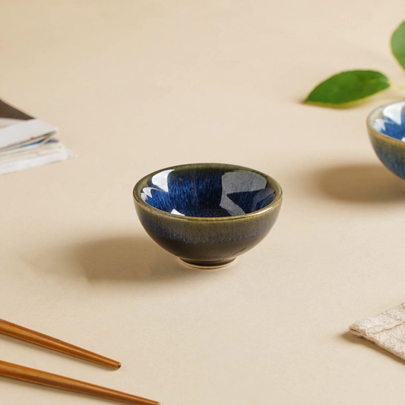 Sapphire Glazed Dip Bowl Blue 50 ml