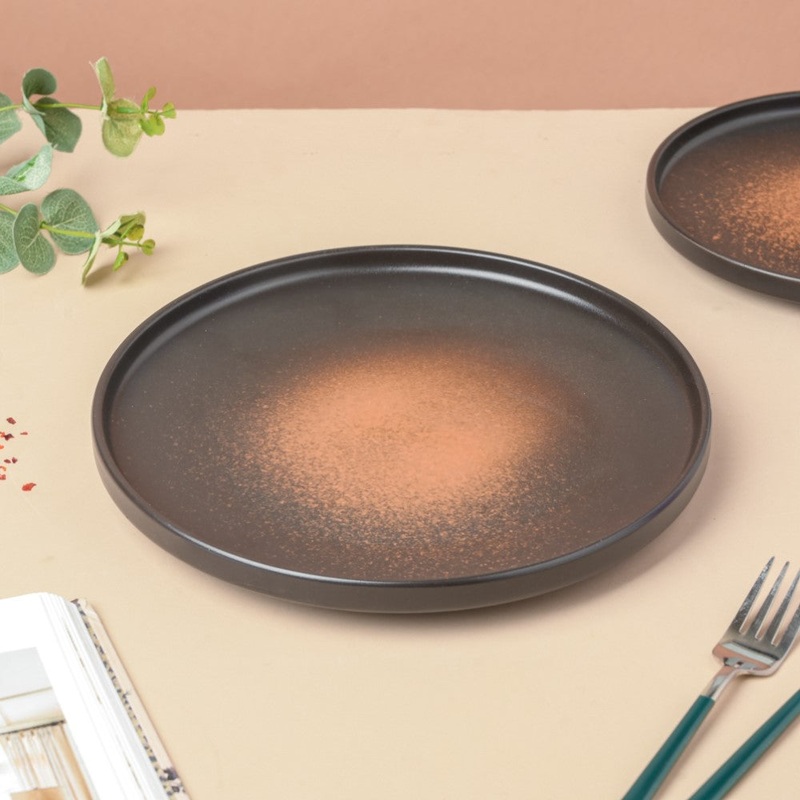Savanna Stoneware Dinner Plate Black Brown 10 Inch