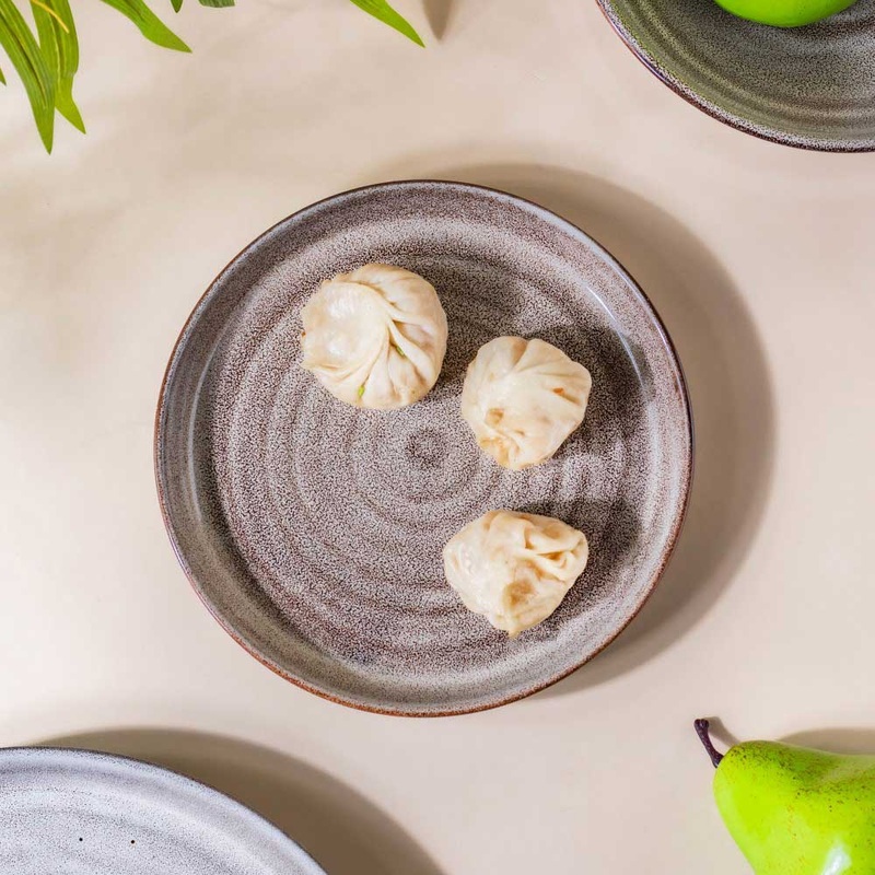 Spiral Handcrafted Plate For Snacks Grey 7 Inch