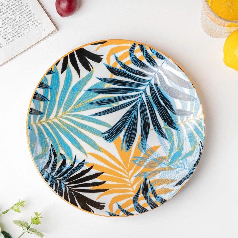 Areca Decal Ceramic Dinner Plate 10 Inch