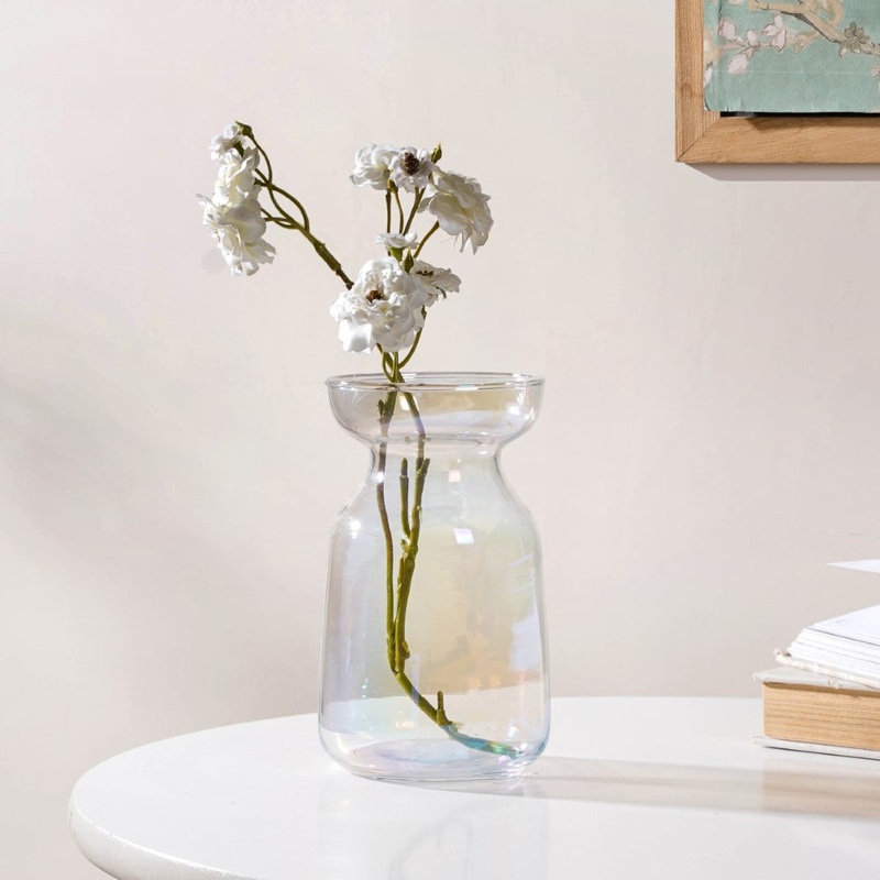 Contemporary Glass Flower Vase Transparent