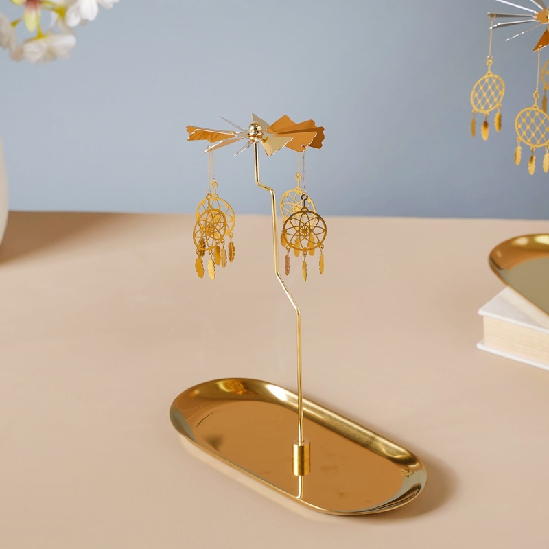 Dream Catcher Candle Stand Golden Floral