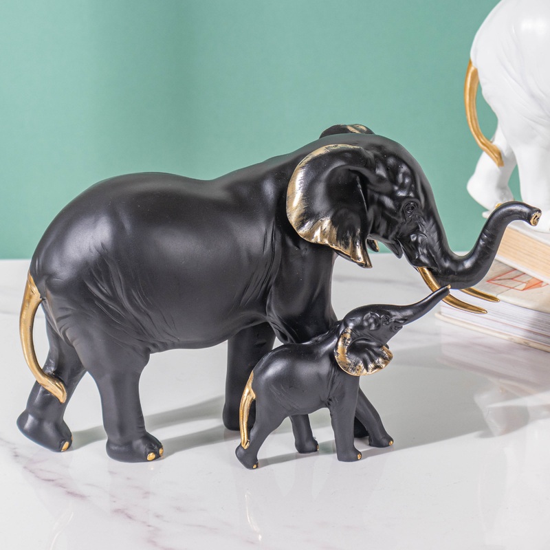 Vintage Elephant Decor Piece Black