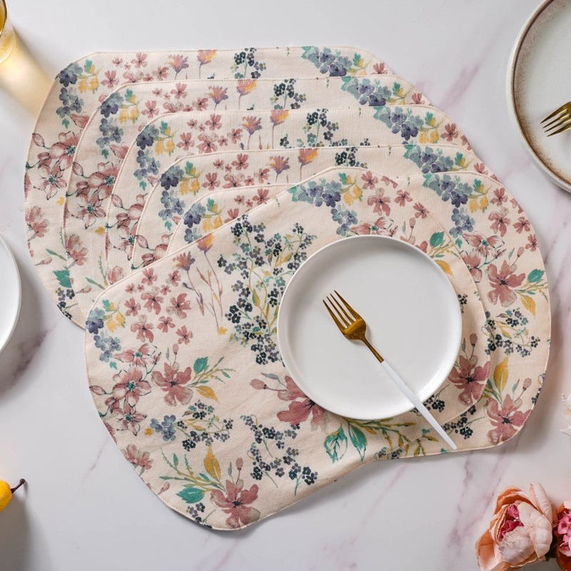 Vintage Florals Cotton Printed Table Mat Set Of 6