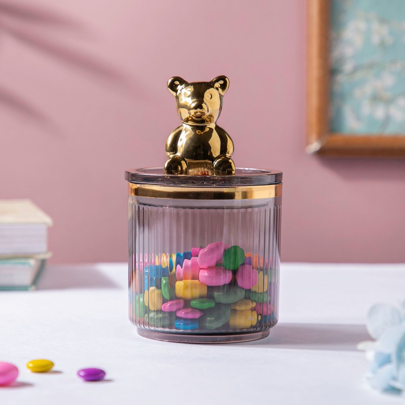 Vintage Jar With Bear Lid Ash Grey 350ml